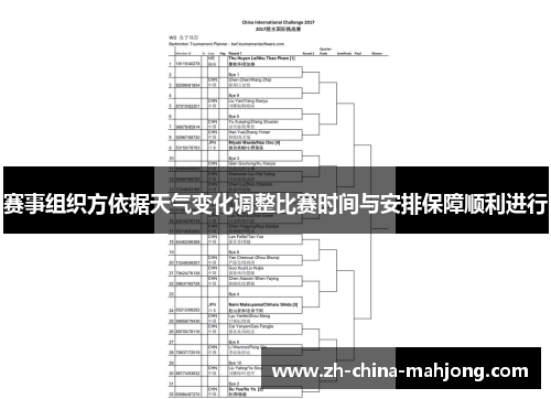 赛事组织方依据天气变化调整比赛时间与安排保障顺利进行